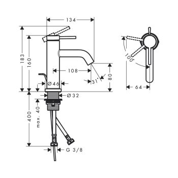 Смеситель Hansgrohe Tecturis S 80 CoolStart для умывальника,… - Фото №2