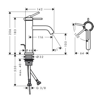 Смеситель Hansgrohe Tecturis S 110 CoolStart для умывальника,… - Фото №2