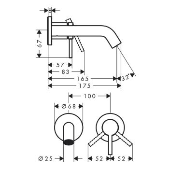 Смеситель Hansgrohe Tecturis S 165 для умывальника… - Фото №2