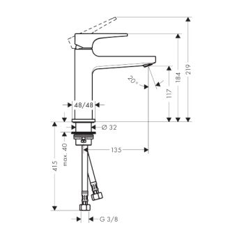 Змішувач для раковини Hansgrohe Metropol 110 (74507000) - Фото №2
