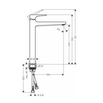 Змішувач для раковини Hansgrohe Metropol 260 (74512000) - Фото №2
