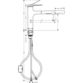 Змішувач для кухні Hansgrohe Zesis M33 160 2jet з… - Фото №2