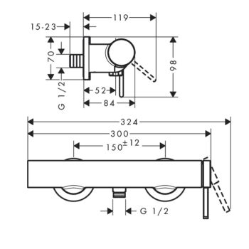 Змішувач для душу Hansgrohe Finoris, хром (76620000) - Фото №2