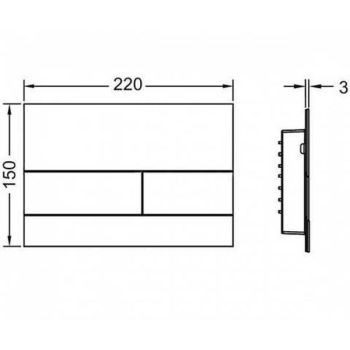 Клавіша змиву для унітазу TECEsquare II, металева&#8230; - Фото №2