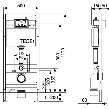 Інсталяція TECEbase + клавіша змиву TECEbase та кріплення (9400000)