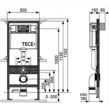 Інсталяція для унітазу Tece TECEbase 4 в 1 (9400006)