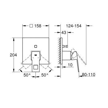 Змішувач для ванни + Вбудована частина Grohe Eurocube… - Фото №2
