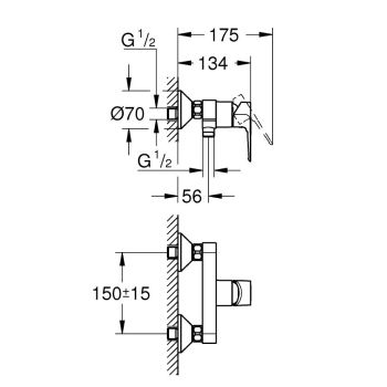 Смеситель для душа Grohe BauLoop New + Душевая система… - Фото №2
