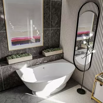Ванна из искусственного камня Studio Stone Odet, пристенная,&#8230; - Фото №1