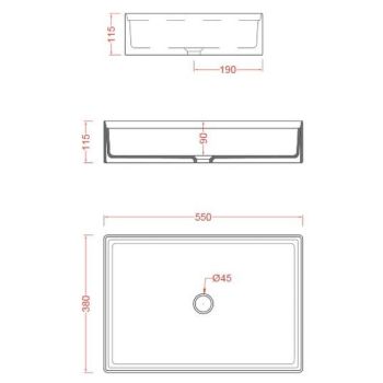 Умивальник накладний ArtCeram Scalino 55х38, grigio&#8230; - Фото №2