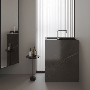 Умивальник окремостоячий Luxestone 70x37x85 см з керамограніту,… - Фото №2