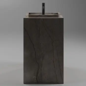 Умивальник окремостоячий Luxestone 50x50x85 см з керамограніту,… - Фото №1
