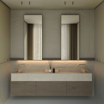 Умивальник підвісний на 2 чаші Luxestone 194x45x20… - Фото №2