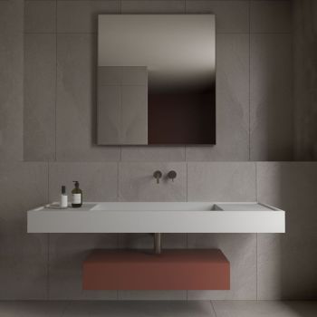 Умивальник підвісний Luxestone 130x50x16 см з керамограніту,… - Фото №2