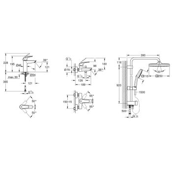 Набор смесителей для ванной Grohe Eurosmart New 3… - Фото №2