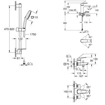 Набір змішувачів GROHE Cubeo 1017550000+1018130000+27929003,… - Фото №2