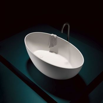 Ванна зі штучного каменю Treesse Bali 160x85x62h, біла глянсова (V026BL)