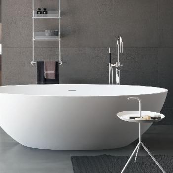 Ванна кам'яна Treesse Carezza 180x85x52 см Bianco Opaco (V308BO)