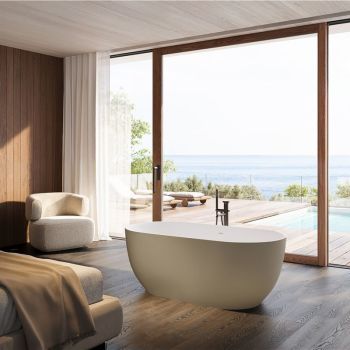 Ванна акрилова Treesse Calypso 150x80 окремостояща, біла матова (V895BO)