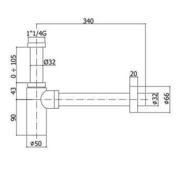 Сифон для раковини Paffoni Light, чорний (ZACC240NO) - Фото №2