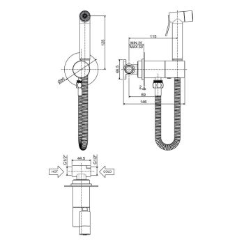 Гигиенический душ Paffoni new BIDET KIT с запорным… - Фото №2