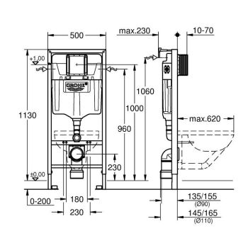 Інсталяція для підвісного унітазу Grohe Rapid SL 2 в 1 (38536001)