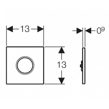 Клавіша змиву Geberit Sigma пластик, чорний, хром (116.021.21.5)