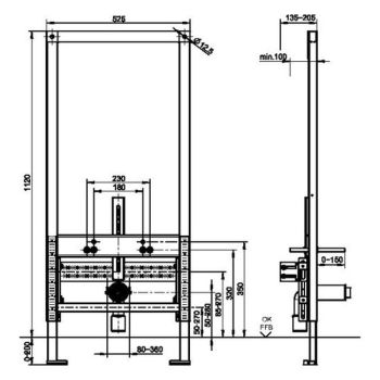 Інсталяція для біде на рамі 525x1120 мм Sanit Ineo (90.676.00.T000)