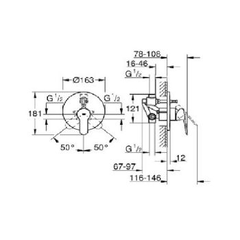 Змішувач для ванни Grohe BauEdge (29079000) - Фото №2
