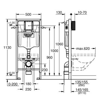 Інсталяція для підвісного унітазу Grohe Rapid SL 3 в 1 (39501000)
