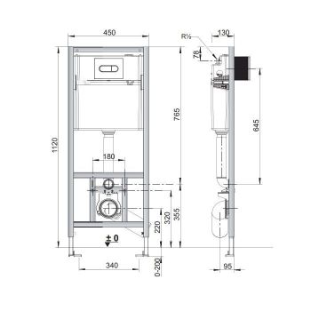 Інсталяція для унітазу з кнопкою Sanit Ineo Plus (90.502.00.S019)